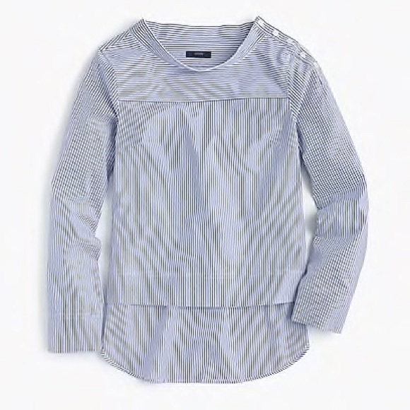 J. Crew Tops - J. Crew Funnel Neck Striped Shirt